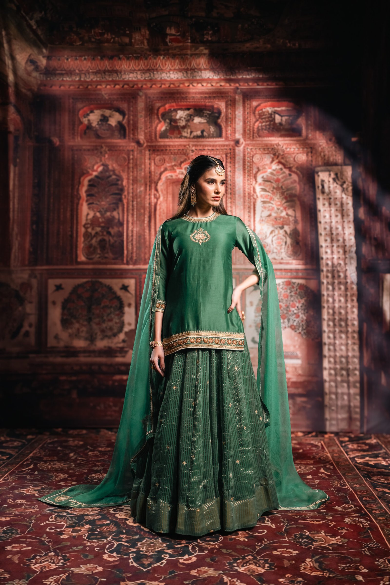 Green lehenga Set