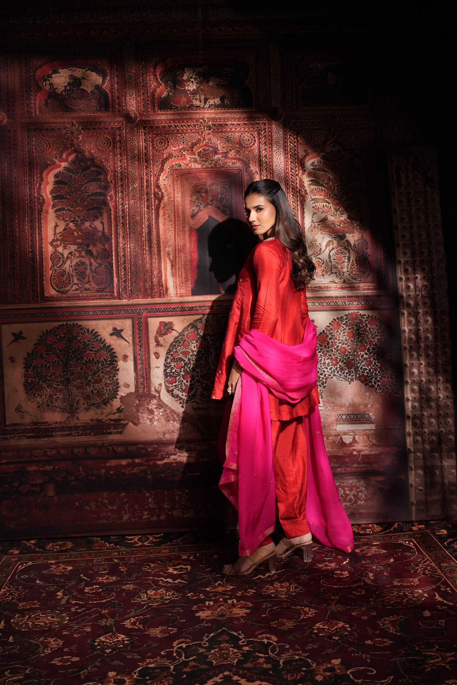 Red Pink Punjabi Suit - Image 3