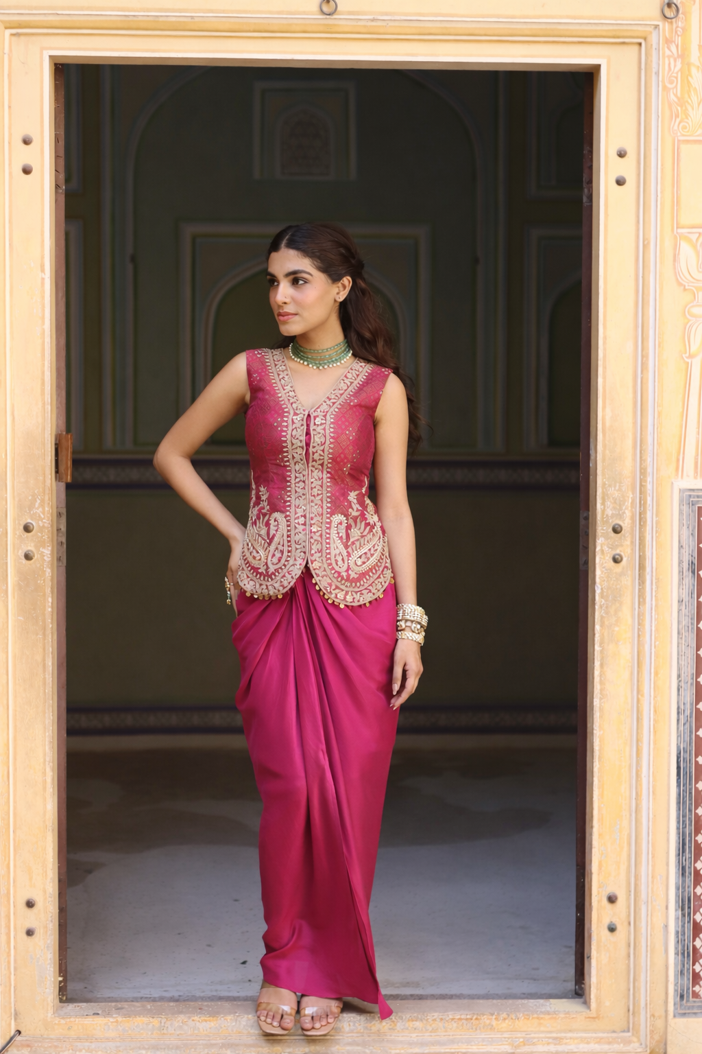 Devyani Blouse Drape Skirt